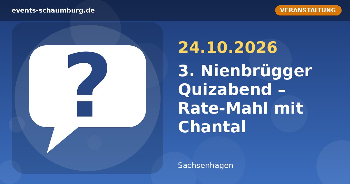 3. Nienbrügger Quizabend – Rate-Mahl mit Chantal