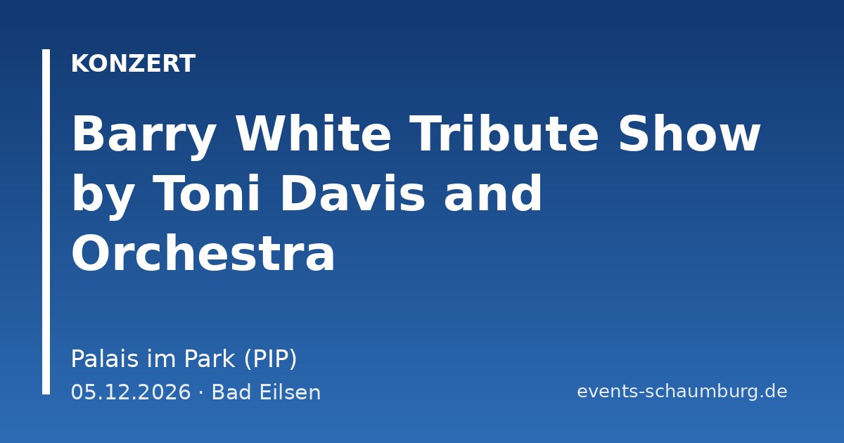 Barry White Tribute Show by Toni Davis and Orchestra