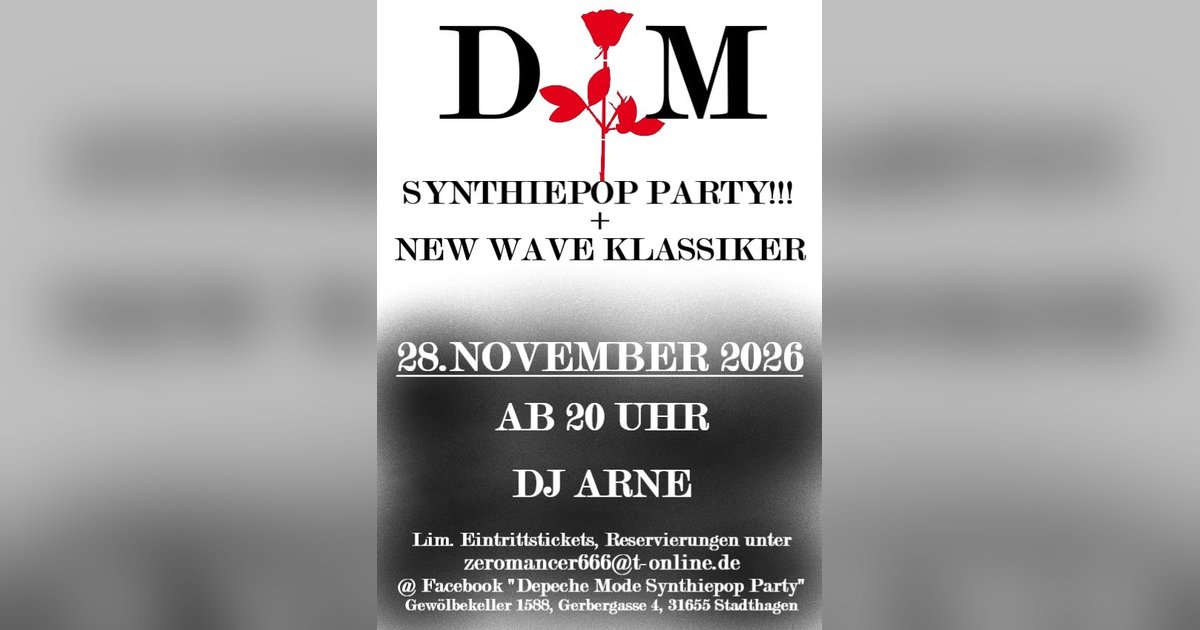 Depeche Mode Synthiepop Party + New Wave Klassiker