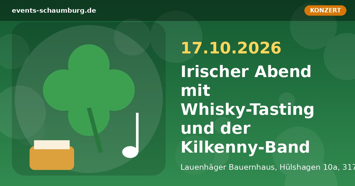 Irischer Abend mit Whisky-Tasting und der Kilkenny-Band